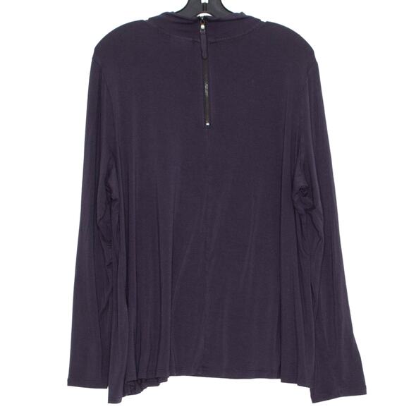 LOGO Lori Goldstein Top Mock Neck Minimalist Streetwear Normcore Purple Size 2X - Picture 2 of 6